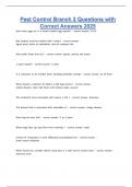 Pest Control Branch 2 Questions with Correct Answers 2025