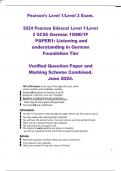 2024 Pearson Edexcel Level 1&sol;Level  2 GCSE German 1GN0&sol;1F  PAPER1&colon; Listening and  understanding in German  Foundation Tier  Verified Question Paper and  Marking Scheme Combined&period;  June 2024&period;