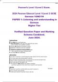 2024 Pearson Edexcel Level 1&sol;Level 2 GCSE  German 1GN0&sol;1H  PAPER 1&colon; Listening and understanding in  German  Higher Tier  Verified Question Paper and Marking  Scheme Combined&period;  June 2024&period;