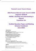 2024 Pearson Edexcel Level 1&sol;Level 2 GCSE  Gujarati 1GU0&sol;3F  PAPER 3&colon; Reading and understanding in  Gujarati  Foundation tier  Verified Question Paper and Marking  Scheme Combined&period;  June 2024&period;