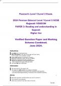 2024 Pearson Edexcel Level 1&sol;Level 2 GCSE  Gujarati 1GU0&sol;3H  PAPER 3&colon; Reading and understanding in  Gujarati  Higher tier  Verified Question Paper and Marking  Scheme Combined&period;  June 2024&period;