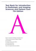Test Bank for Introduction to Radiologic and Imaging Sciences and Patient Care 7th Edition by Adler&period;