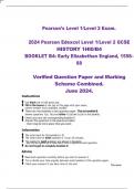 Certified 2024 Pearson Edexcel Level 1&sol;Level 2 GCSE HISTORY 1HI0&sol;B1&comma; B2&comma; B3 & B4 Exams' bundle
