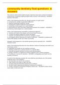 community dentistry final questions  & Answers
