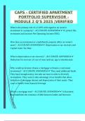 CAPS - CERTIFIED APARTMENT PORTFOLIO SUPERVISOR - MODULE 2 Q&rsquo;S 2025 &vert;VERIFIED