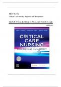 COMPLETE TEST BANK CRITICAL CARE NURSING - DIAGNOSIS AND MANAGEMENT 9TH EDITION BY LINDA D&period; URDEN&comma; KATHLEEN M&period; STACY CHAPTER 1-41