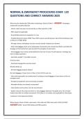 NORMAL & EMERGENCY PROCEDURES EXAM  120 QUESTIONS AND CORRECT ANSWERS 2025