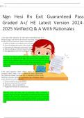 Ngn Hesi Rn Exit Guaranteed Pass Graded A&plus;&sol; HE Latest Version 2024- 2025 Verified Q & A With Rationales