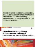 test bank for understanding pharmacology essentials for medication safety 2nd edition workman lacharity