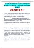 ARRT MAGNETIC RESONANCE IMAGING EXAM STUDY GUIDE  2025-2026&period; Questions with verified Answers&period; GRADED A&plus;&period;
