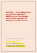       Clinic Theory 2 Midterm Exam&comma; Latest Expert Premium Update&lpar;2025-2026&rpar;&vert;Brand new Exam Questions with 100&percnt; Correct Answers&comma; All Graded A&plus;&comma; Guaranteed Success&period;
