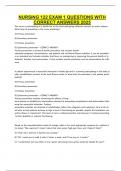 NURSING 122 EXAM 1 QUESTIONS WITH CORRECT ANSWERS 2025