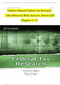 Solution Manual Federal Tax Research 13th Edition by Roby Sawyers&comma; Steven Gill  Chapters 1 -13