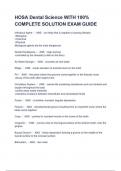 HOSA Dental Science WITH 100&percnt; COMPLETE SOLUTION EXAM GUIDE