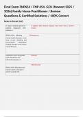 Final Exam FNP654 &sol; FNP 654- GCU &lpar;Newest 2025 &sol; 2026&rpar; Family Nurse Practitioner &sol; Review Questions & Certified Solutions &sol; 100&percnt; Correct   