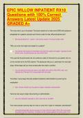 EPIC WILLOW INPATIENT RX10 Questions with 100- Correct Answers Latest Update 2025 GRADED A&plus;&period;