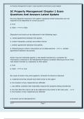 SC Property Management Chapter 1 Exam Questions And Answers Latest Update 
