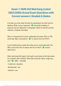 Exam 1&colon; NUR 242 Med Surg &lpar;Latest 2025&sol;2026&rpar; Actual Exam Questions with Correct answers &vert; Graded A &vert;Galen&period;