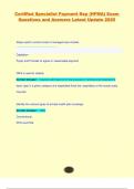&lpar;HFMA&rpar; Exam Questions and Answers Latest Update 2025&period;Certified Specialist Payment Rep 