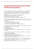 NS 119 Exam 4 Practice Questions With Verified Correct Answers