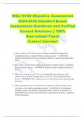 WGU D184 Objective Assessment  2025-2026 Standard Based  Assessment Questions and Verified  Correct Solutions &vert;&vert; 100&percnt;  Guaranteed Pass&excl;&excl;  <Latest Version> 