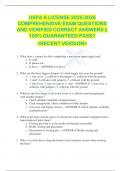 USPA A LICENSE 2025-2026  COMPREHENSIVE EXAM QUESTIONS  AND VERIFIED CORRECT ANSWERS &vert;&vert;  100&percnt; GUARANTEED PASS&excl;&excl;  <RECENT VERSION> 
