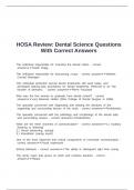 HOSA Review&colon; Dental Science Questions With Correct Answers