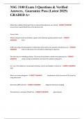 NSG 3100 Exam 3 Questions & Verified Answers&comma;  Guarantee Pass &lpar;Latest 2025&rpar; GRADED A&plus;
