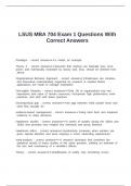 LSUS MBA 704 Exam 1 Questions With Correct Answers