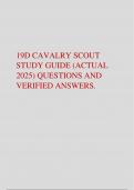 19D CAVALRY SCOUT  STUDY GUIDE &lpar;ACTUAL  2025&rpar; QUESTIONS AND  VERIFIED ANSWERS
