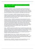 US HISTORY 1300 EXAM QUESTIONS AND ANSWERS