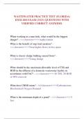 WASTEWATER PRACTICE TEST &lpar;FLORIDA&rpar;  ENGLISH EXAM &lpar;2025&rpar; QUESTIONS WITH  VERIFIED CORRECT ANSWERS