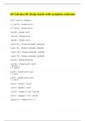 AP Calculus BC Study Guide with complete solutions