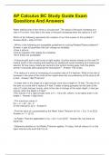 AP Calculus BC Study Guide Exam Questions And Answers