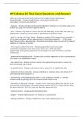 AP Calculus BC Final Exam Questions and Answers 
