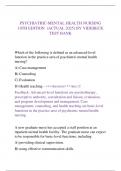 PSYCHIATRIC-MENTAL HEALTH NURSING  10TH EDITION &lpar;ACTUAL 2025&rpar; BY VIDEBECK  TEST BANK