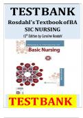 Test Bank - Rosdahl's Textbook of Basic Nursing 12th Edition by Caroline Rosdahl &semi; Complete Solution A Graded