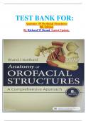 TEST BANK FOR: Anatomy Of Orofacial Structures 8th Edition By Richard W Brand  Latest Update.