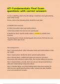 ATI Fundamentals Final Exam questions with correct answers 