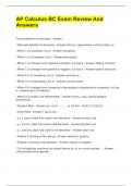 AP Calculus BC Exam Review And Answers