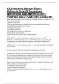 CA Crematory Manager Exam - California Code Of Regulations QUESTIONS AND ANSWERS WITH VERIFIED SOLUTIONS 100&percnt; CORECT&excl;&excl;&excl;