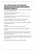 Fse 1150 Cremation Final Review Questions And Answers With Verified Solutions Rated A&plus;