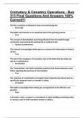 Crematory & Cemetery Operations - Bus 313 Final Questions And Answers 100&percnt; Correct&excl;&excl;&excl;