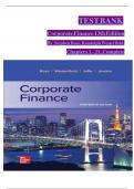 Test Bank for Corporate Finance 13th Edition By Stephen Ross&comma; Randolph Westerfield&comma; Chapters 1 - 21&comma; Complete