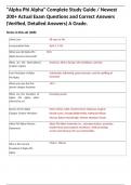 "Alpha Phi Alpha" Complete Study Guide &sol; Newest 200&plus; Actual Exam Questions and Correct Answers &lpar;Verified&comma; Detailed Answers&rpar; A Grade&period;  