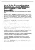 Comp Review Crematory Operations Questions And Answers With Verified Solutions Already Passed Newly Updated 2025