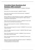 Cremation Exam Questions And Answers 100&percnt; Correct&excl;&excl;&excl;