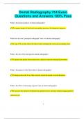 Dental Radiography 314 Exam Questions and Answers 100&percnt; Pass