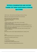 PHYSICAL EXAMINATION AND HISTORY TAKING TEST BANK QUESTIONS & VERIFIED SOLUTIONS&semi; 100&percnt; GUARANTEED TO PASS