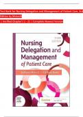 TEST BANK For Nursing Delegation and Management of Patient Care&comma; 3rd Edition by Motacki&comma; Verified Chapters 1 - 21&comma; Complete Newest Version
